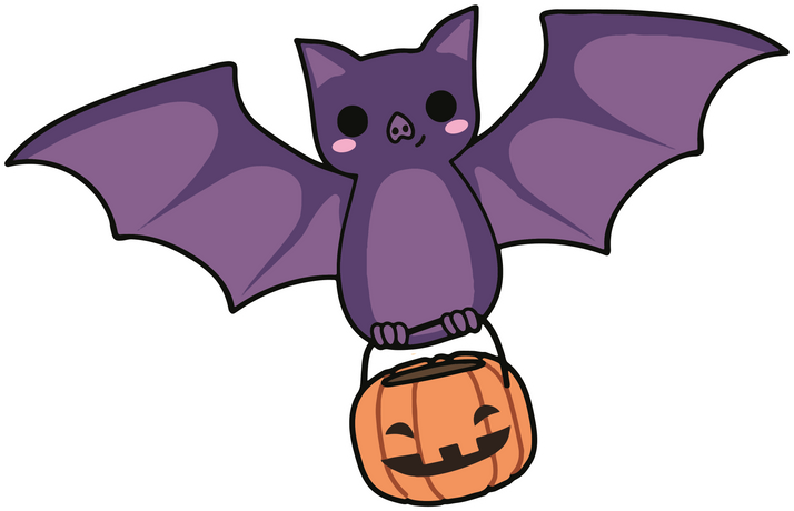 Bat with Halloween Pumpkin