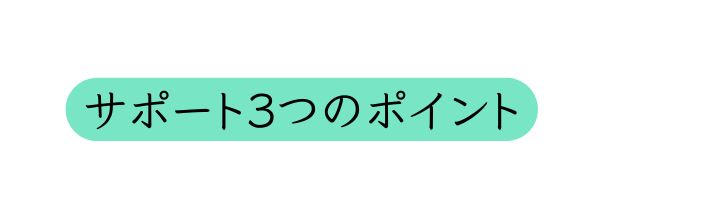 サポート３つのポイント