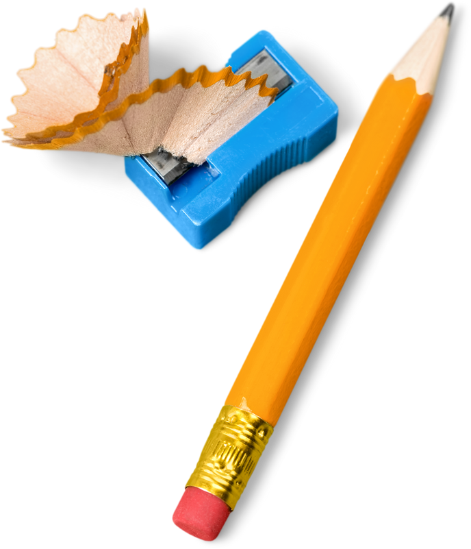 pencil and sharpener