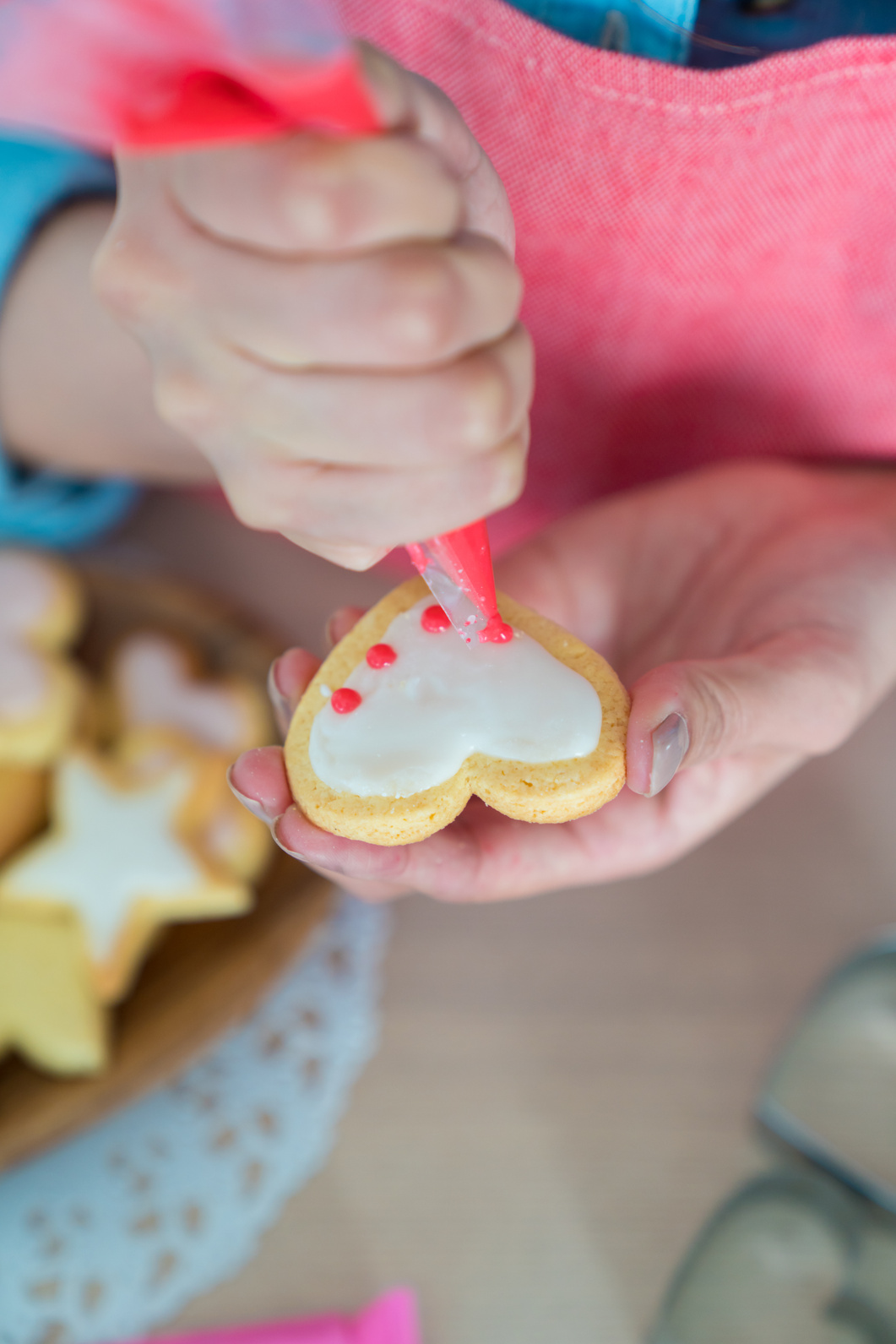 Close up icing cookies